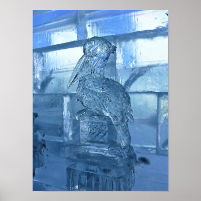 Pelican Ice Sculpture, Quebec, Kanada Poster (Framsidan)