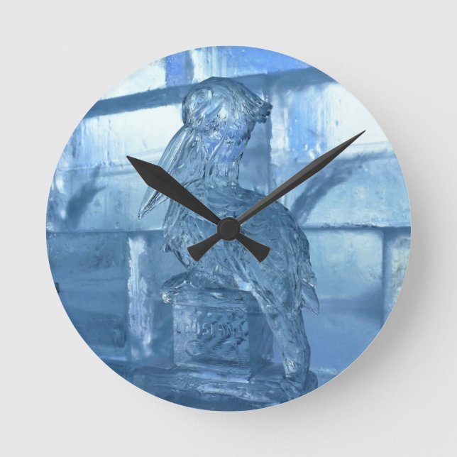 Pelican Ice Sculpture, Quebec, Kanada Rund Klocka (Framsida)
