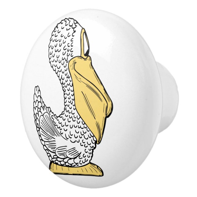 Pelican illustration Barns rumskeramiska knopp (Höger)