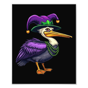 Pelican Mardi Gras - Carnival Roligt for Animal Lo Fototryck