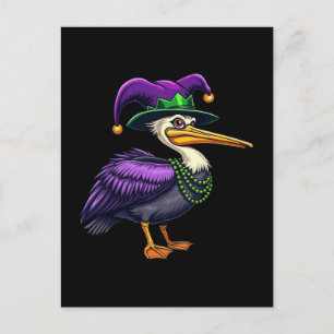 Pelican Mardi Gras - Carnival Roligt for Animal Lo Helg Vykort