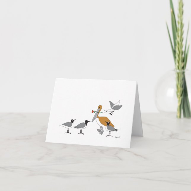 Pelican & Måsar Söt Kort (Framsida)