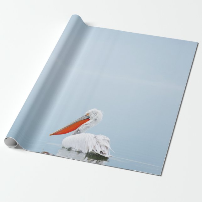 PELICAN PÅ BLUE VATTEN PRESENTPAPPER (Utrullad)