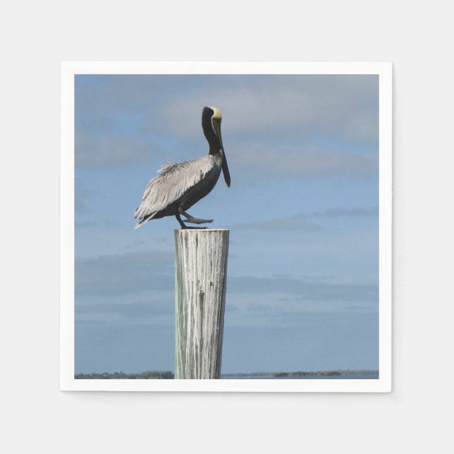 Pelican på en Post Napkins Pappersservett (Framsidan)