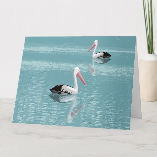Pelican par Paddling Lugn Aqua Vatten Hälsning Kort (Framsida)