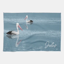 Pelican par Paddling Lugn Blue Vatten add Namn Kökshandduk
