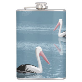 Pelican par Paddling på Lugn Blue Vatten Fickplunta