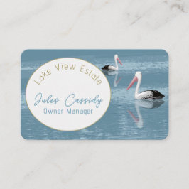 Pelican par Paddling på Lugn Blue Vatten Oval Visitkort