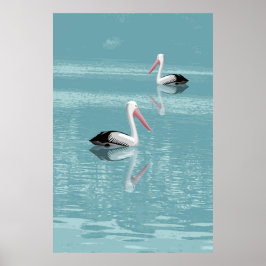 Pelican par Paddling på Lugnen Aqua Vatten Poster