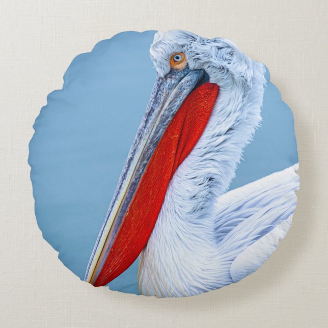 PELICAN PORTRÄTT RUND KUDDE (Framsidan)