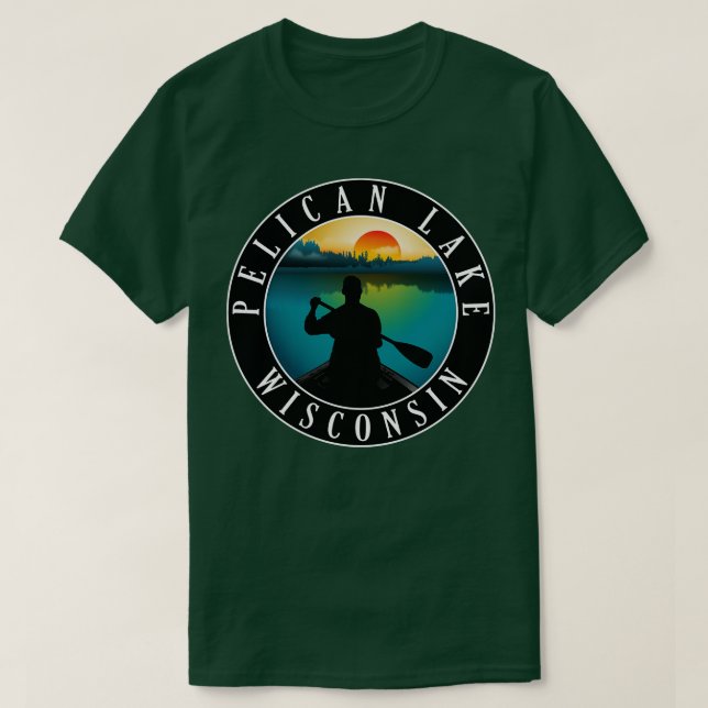 Pelican Sjö Wisconsin Canoeing T Shirt (Design framsida)
