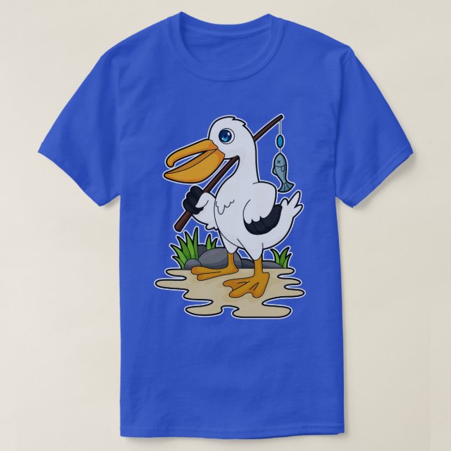 Pelican som Fisher med fiskstam Fisk T Shirt (Design framsida)