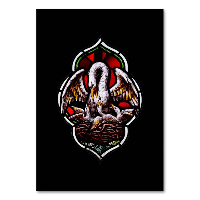 Pelican som kristen symbol bordsnummer (Framsidan)