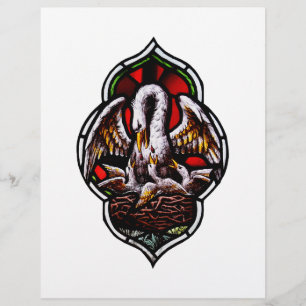 Pelican som kristen symbol reklamblad