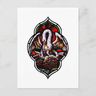 Pelican som kristen symbol vykort