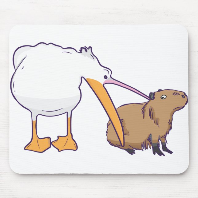 Pelican Tries to Eat Capybara Funny Cute Kawaii Musmatta (Framsidan)