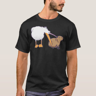 Pelican Tries to Eat Capybara Funny Cute Meme Clas T Shirt