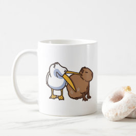 Pelican Tries to Eat Capybara Funny Meme Kaffemugg