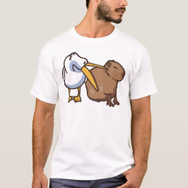Pelican Tries to Eat Capybara Funny Meme T Shirt