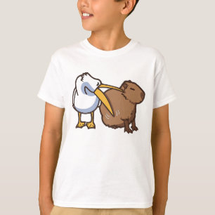 Pelican Tries to Eat Capybara Funny Meme T Shirt