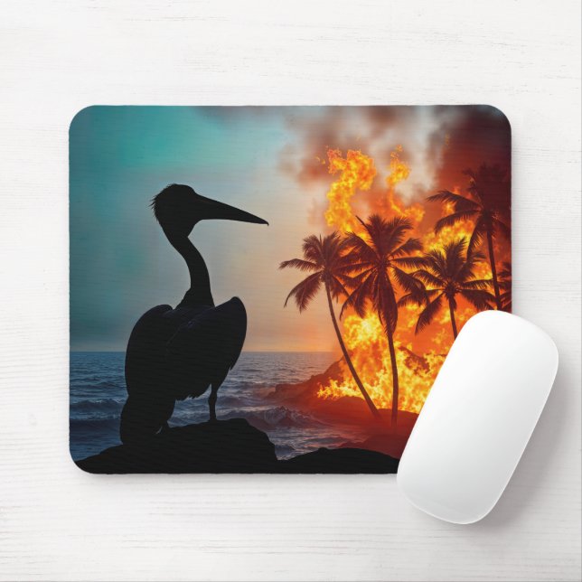Pelican Watching Coastal Wildfire Musmatta (Med mus)