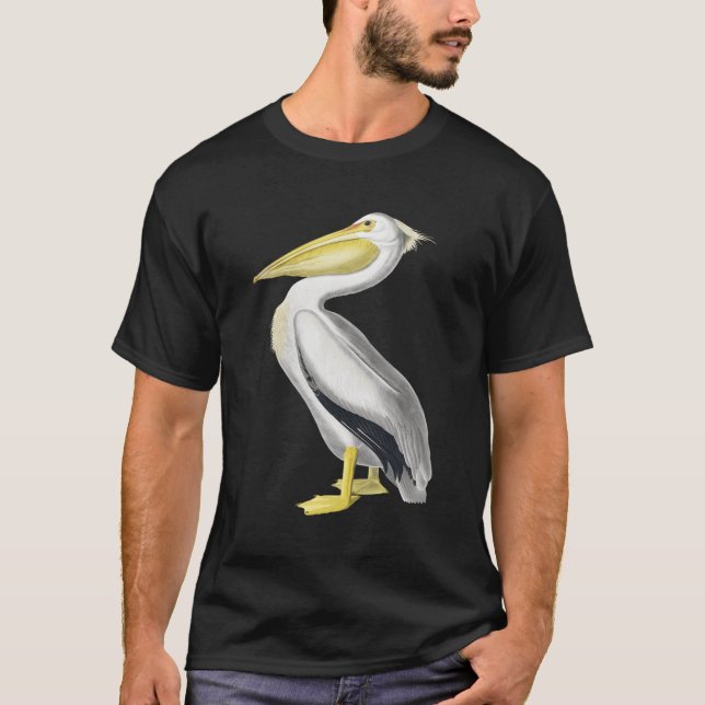Pelican White Pelican Bird T Shirt (Framsida)