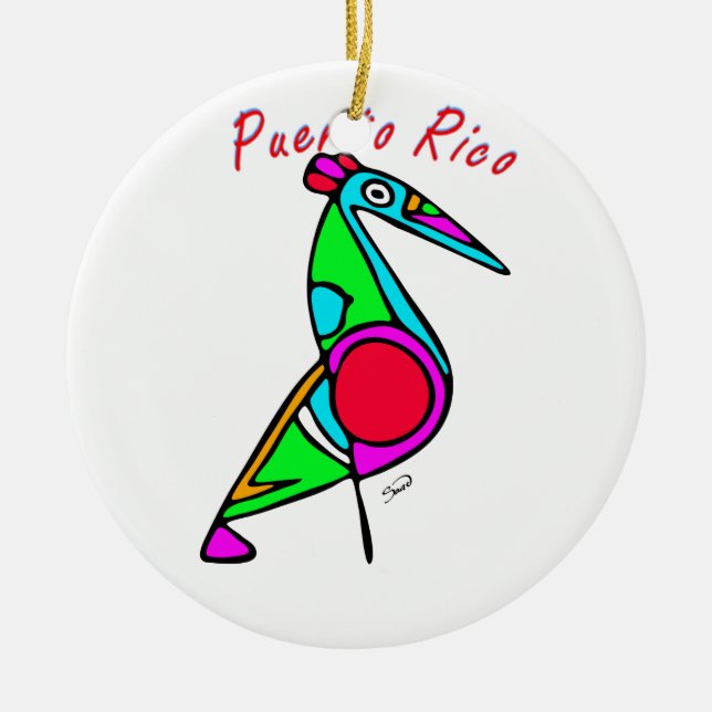 Pelícano Taíno Julgransprydnad Keramik (Framsidan)