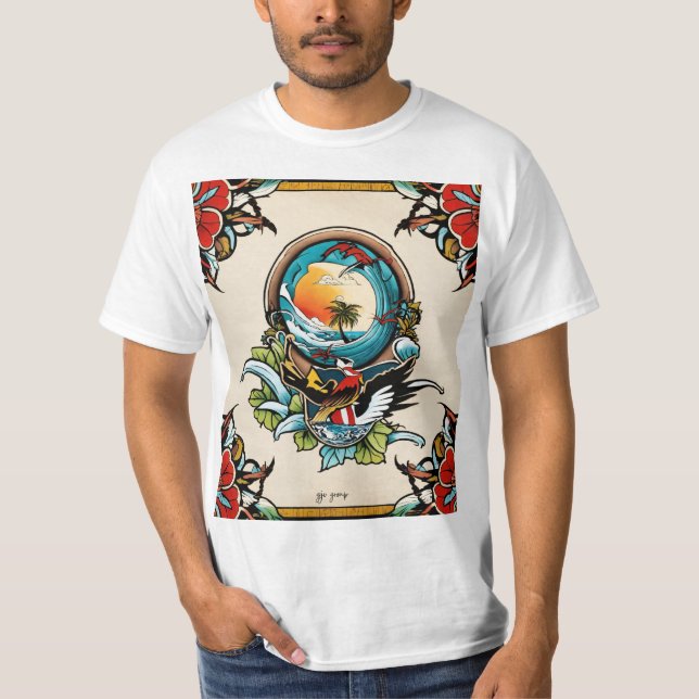 Pelicans on the Pier T-Shirt | Coastal Marina  (Framsida)
