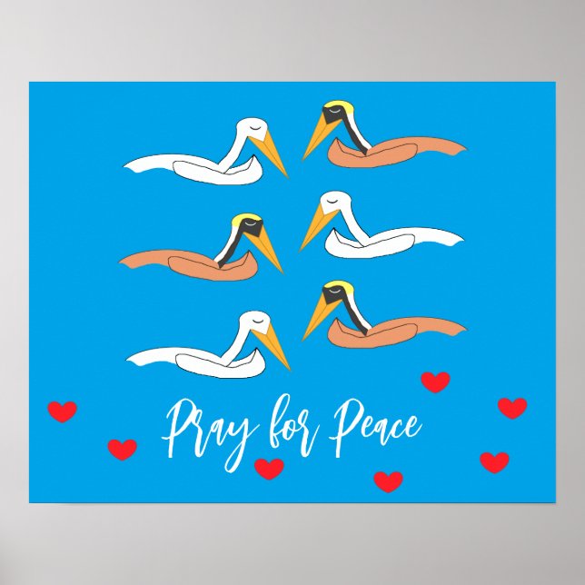 Pelicans Praying for Peace: Poster (Framsidan)