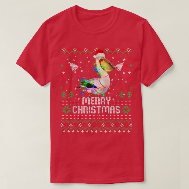 Pelicans Santa Hat Animal Julgran Ljus Ho T Shirt (Design framsida)