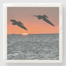 Pelicans vid Sunset Drink Coasters