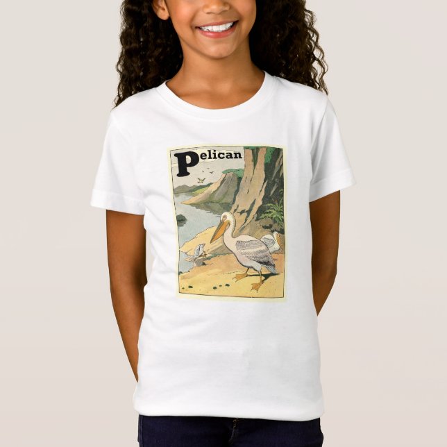 Pelicanska alfabet-djur tee (Framsida)