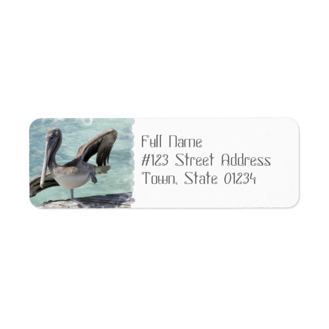 Pelicanska mejseletiketter returadress etikett (Framsidan)