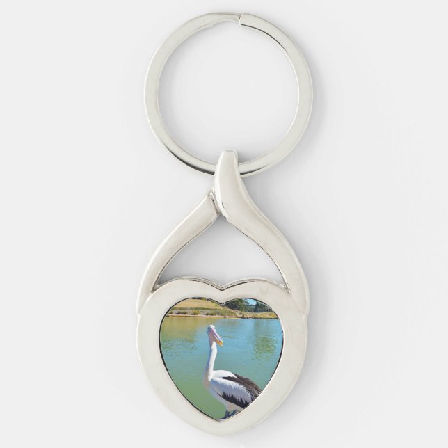 Pelikan Back Chatta, Metall Heart Nyckelring (Framsidan)