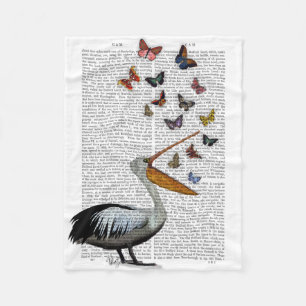 Pelikan & Butterflies Fleecefilt