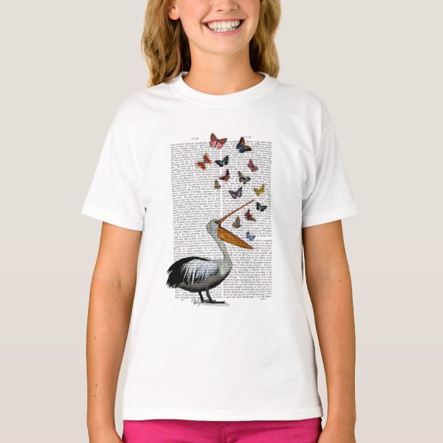 Pelikan & Butterflies T Shirt (Framsida)