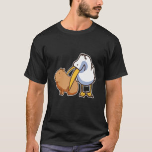 Pelikan Eating Capybara Capibara Animal T Shirt