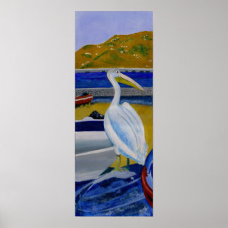Pelikan och Boats Poster