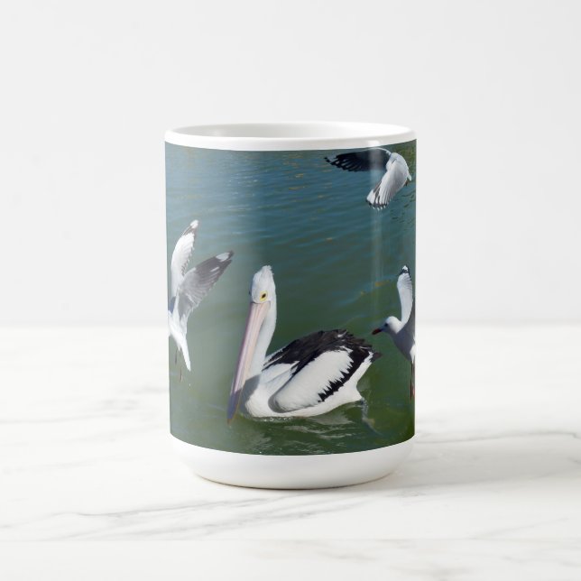 Pelikan och Grind-krascher. Kaffemugg (Center)