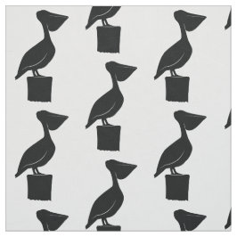 Pelikan på en posta i Silhouette Tyg