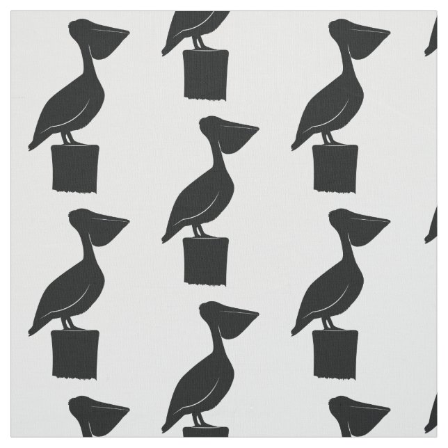 Pelikan på en posta i Silhouette Tyg (Provkarta)