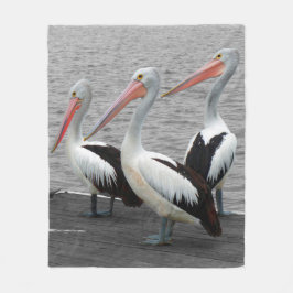 Pelikan Sea Bird Minimalist Färg Pop Fotography Fleecefilt