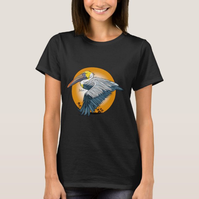 Pelikan Solnedgång T Shirt (Framsida)