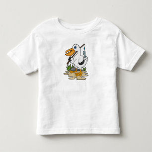 Pelikan som Fisher med fiskstav och fisk T Shirt