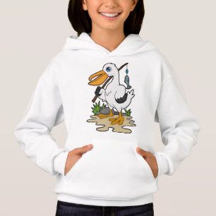 Pelikan som Fisher med fiskstav och fisk T Shirt