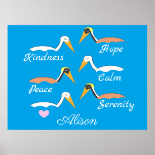 Pelikaner i Meditation Poster