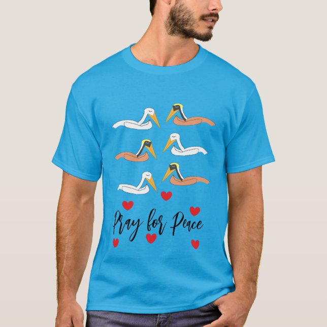 Pelikaner som ber för fred:  t shirt (Framsida)