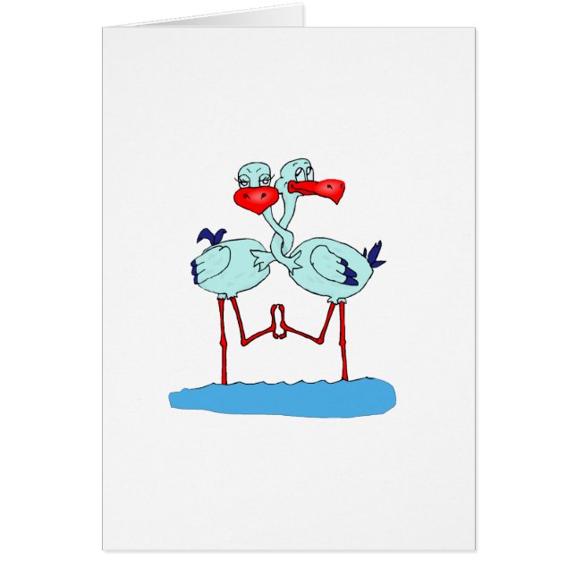 Pelikankärlek Hälsningskort (Framsidan)