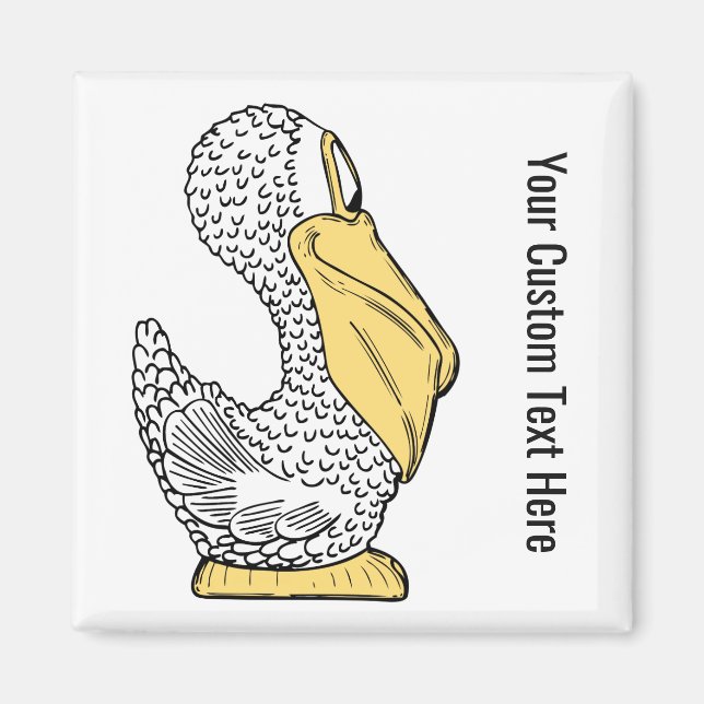 Pelikansk bildtextmagnet för anpassningsbar magnet (Framsidan)