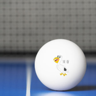 Pelikansk design, monogrammad pingisboll
